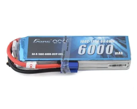11.1V 6000mAh 3S 100C LiPo: EC5