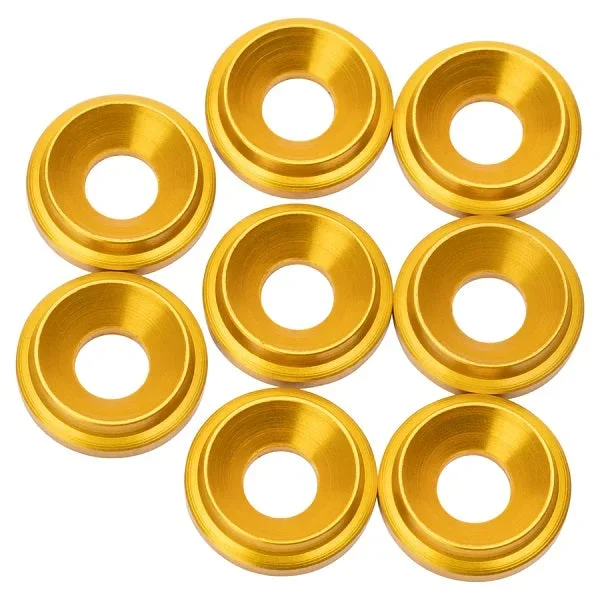 1UP Racing 7075 LowPro Countersunk Washers M3 Gold 8pcs
