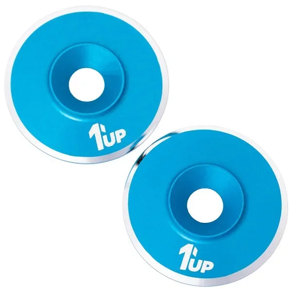 1UP Racing 7075 LowPro Wing Washers M3 Bright Blue Shine 2pcs