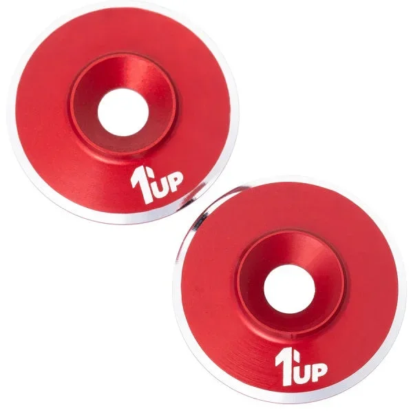 1UP Racing 7075 LowPro Wing Washers M3 Red Shine 2pcs