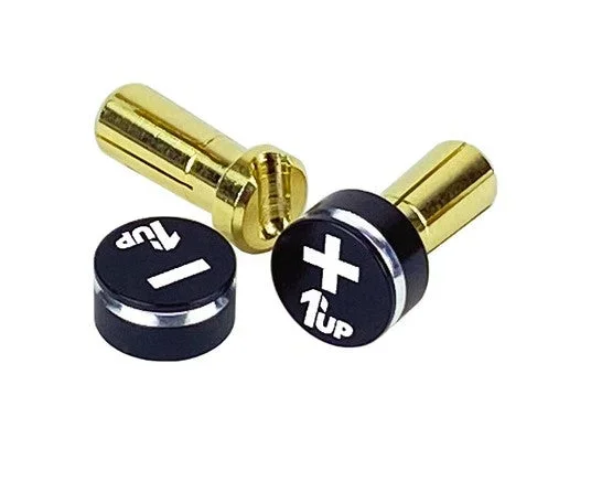1UP Racing Low Profile Bullet Plugs & Grips 5mm Stealth Black 190412