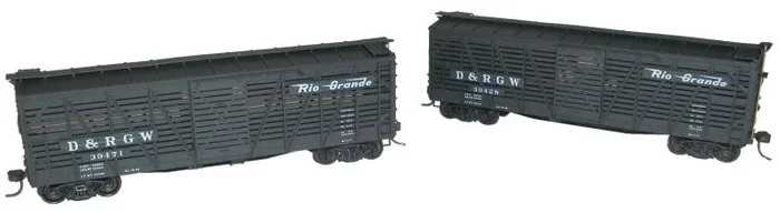 Accurail 1206 HO Scale 40′ Wood Stock Car Kit Rio Grande D&RGW 2 Pack – NOS