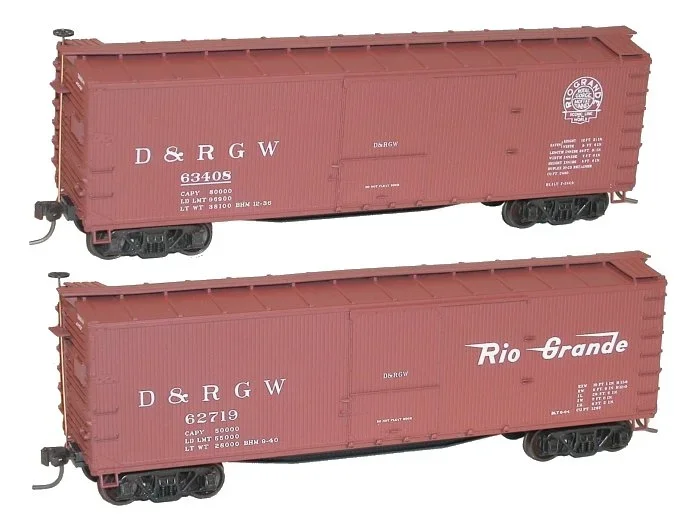 Accurail 1219 HO Scale 40′ USRA Double Sheathed Boxcar Kit D&RGW 2 Pack – NOS