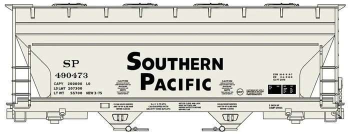 Accurail 2211 HO ACF 2-Bay Covered Hopper Kit Southern Pacific SP 490473
