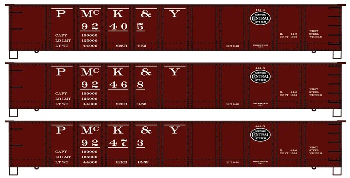 Accurail 37784 HO Scale 41′ AAR Steel Gondola Kit 3 Pack PMcK&Y / NYC (Pittsburgh, McKeesport & Youghiogheny)