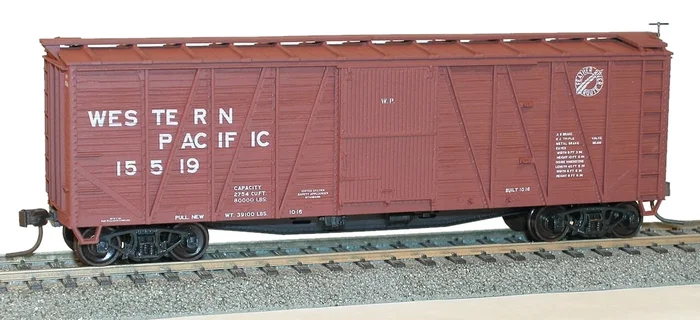 Accurail 4117 HO Scale 40′ Outside Braced Boxcar Kit Western Pacific WP 15519