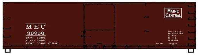 Accurail 4649 HO Scale 40′ Double Sheathed Wood Boxcar Kit Maine Central MEC 30958