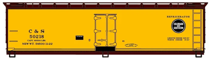 Accurail 48411 HO Scale 40′ Wood Reefer Kit Colorado & Southern C&S 50218