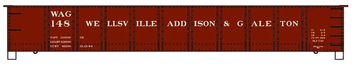 Accurail 81602 HO Scale 41′ AAR Steel Gondola Kit Wellsville, Addison & Galeton WAG 148