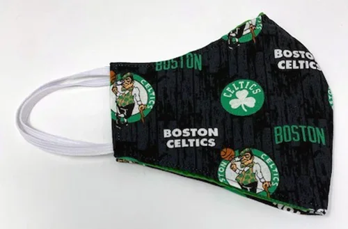 Adult Celtics Print Face Mask Reusable Washable Face Covering Cotton Face Shield