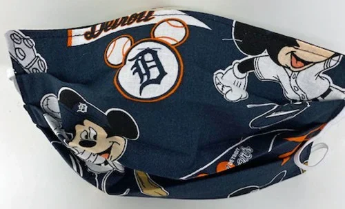Adult Face Mask Detroit Tigers Baseball Washable Reusable Double Sided Cotton