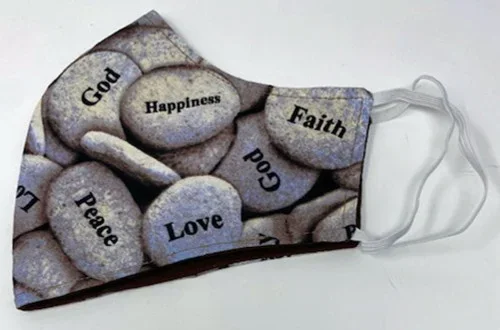 Adult Face Mask God Peace Love Joy Print Washable Reusable Double Cotton