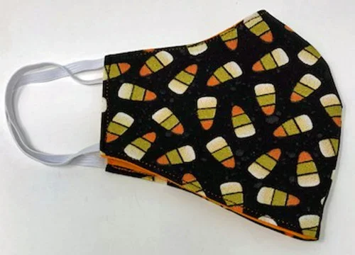 Adult Face Mask Halloween Candy Corn Print Double Side Cotton Washable Reusable