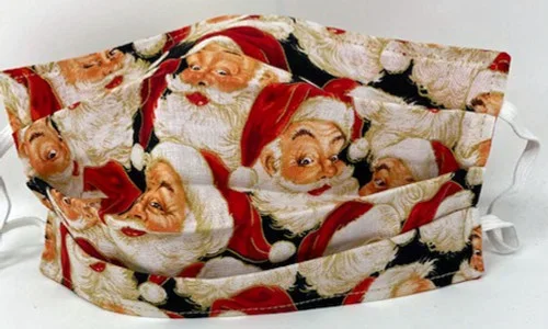 Adult Face Mask Washable Reusable With Santa Claus Print Double Side Cotton
