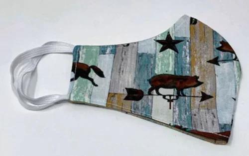 Adult Face Mask Weather Vane Print Washable Double Cotton