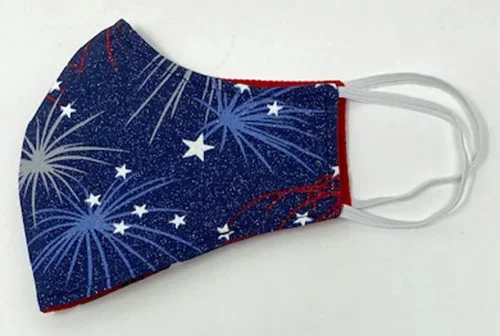 Adult Fireworks Sparkle Face Mask Adjustable Washable Reusable Face Shield Double Cotton