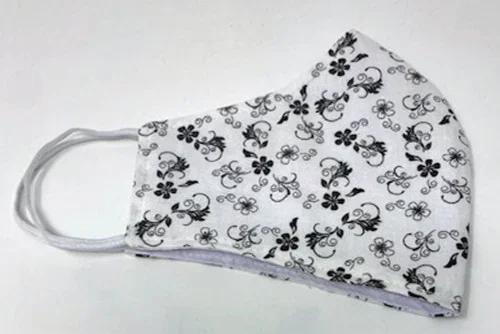 Adult Flower Print Face Mask Double Cotton Face Covering Adjustable Reusable Washable Made In USA