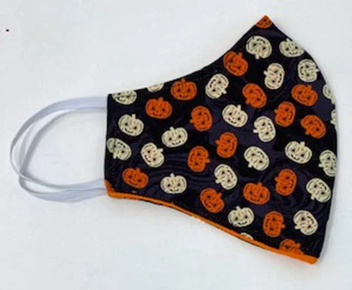 Adult Small Face Mask Pumpkin Patch Print Washable Reusable Double Side Cotton
