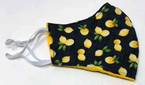 Adult Small Lemon Face Mask Adjustable Washable