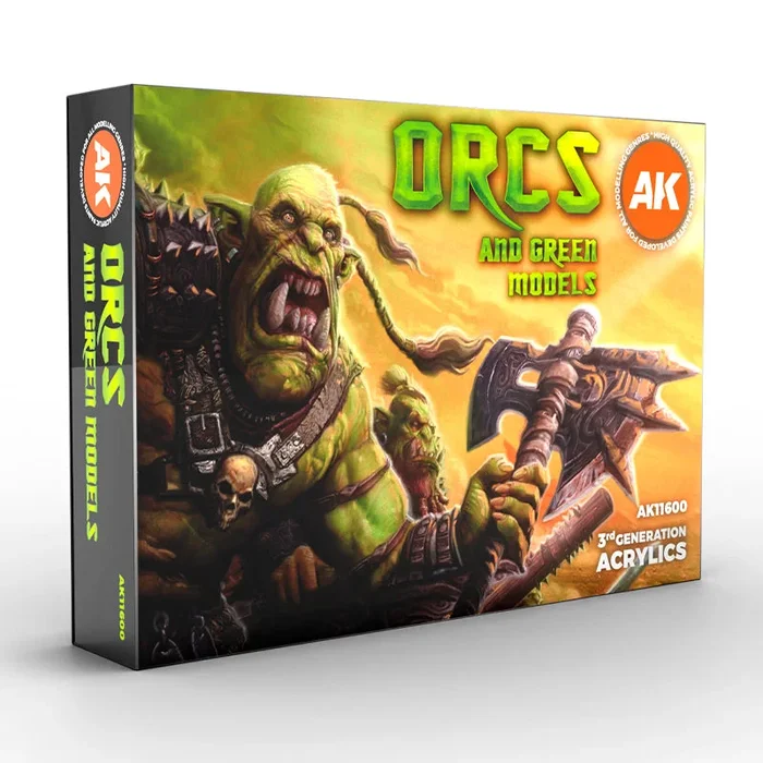 AK Interactive 11600 Orcs & Green Models 3G Acrylic Paint Set (6 Colors)
