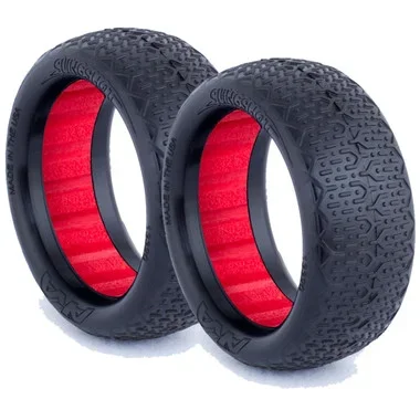 AKA Racing 1:10 Buggy Evo Typo 4WD Front Super Soft Tires w/ Red Insert (2)