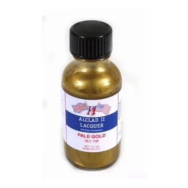 Alclad II Lacquers ALC108 Pale Gold 1oz RC Lexan Paint Bottle