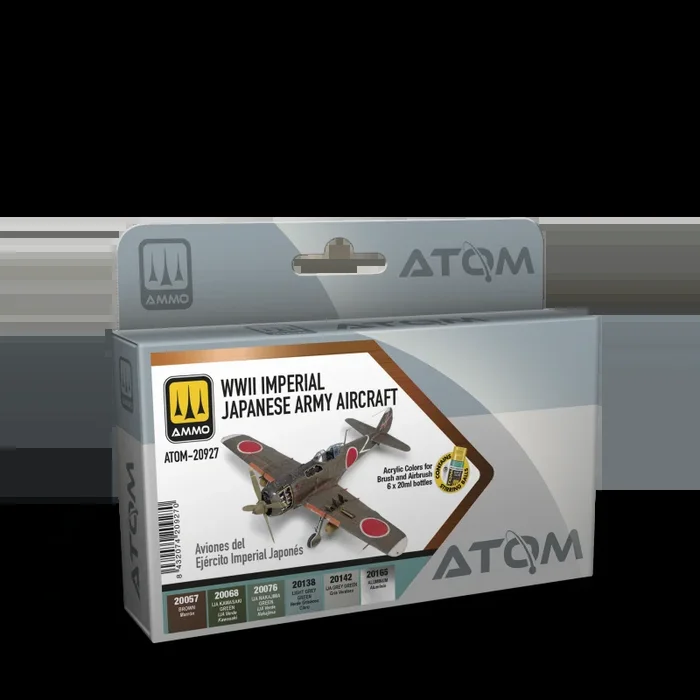 AMMO by Mig 20927 Atom: WWII Imperial Japanese Army Aircraft Acrylic Paint Set (6 Colors) 20ml Bottles
