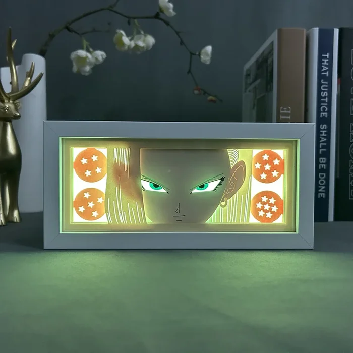 Android 17 Dragon Ball 3D LED Box – Lâmpada de anime com 16 modos de cores