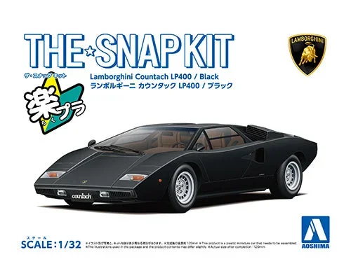 Aoshima 06538 1/32 The Snap Kit #20-F Black Lamborghini Countach LP400