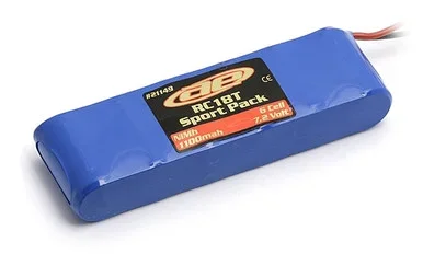 Associated 6-Cell 7.2V 1100mAh NiMh Sport Battery Pack for 1/18 Scale, 21149