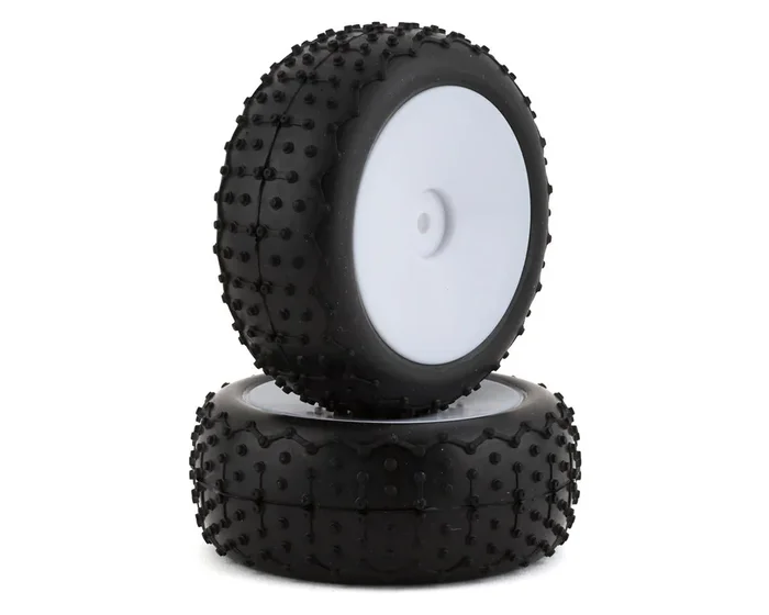 Associated Reflex 14B/14T Mini Pin Wide Wheels Tires, White, Mounted