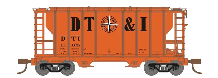 Athearn 17248 N Scale PS-2 2600 Covered Hopper Detroit Toledo & Ironton DT&I 11101