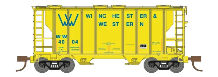 Athearn 17254 N Scale PS-2 2600 Covered Hopper Winchester & Western WW 4004