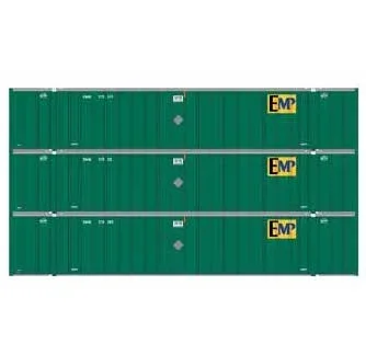 Athearn 17310 N Scale 53′ Stoughton Intermodal Container EMP EMHU 3 Pack #1