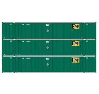 Athearn 17311 N Scale 53′ Stoughton Intermodal Container EMP EMHU 3 Pack #2