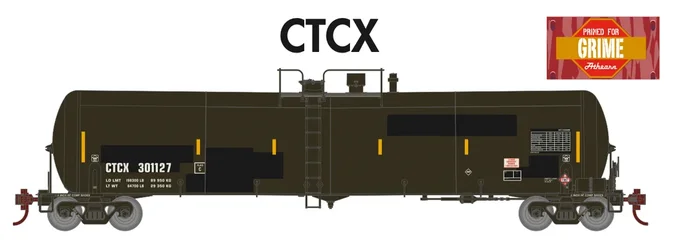 Athearn 18039 N Scale 30,000 Gallon Ethanol Tank Car CTCX 3 Pack #3 (Primed for Grime)