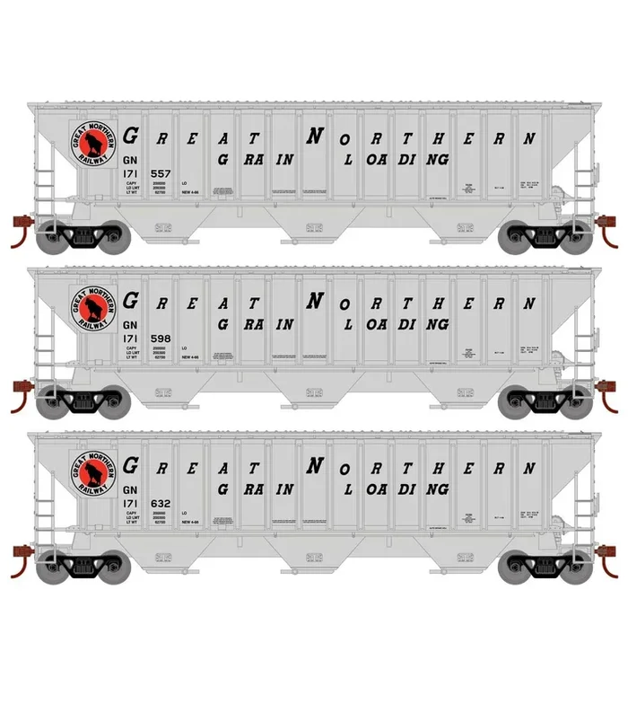 Athearn 18783 HO Scale PS 4740 Covered Hopper Great Northern GN 3 Pack