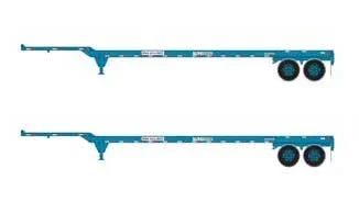 Athearn 26614 HO Scale 45′ Container Chassis Wan Hai 2 Pack