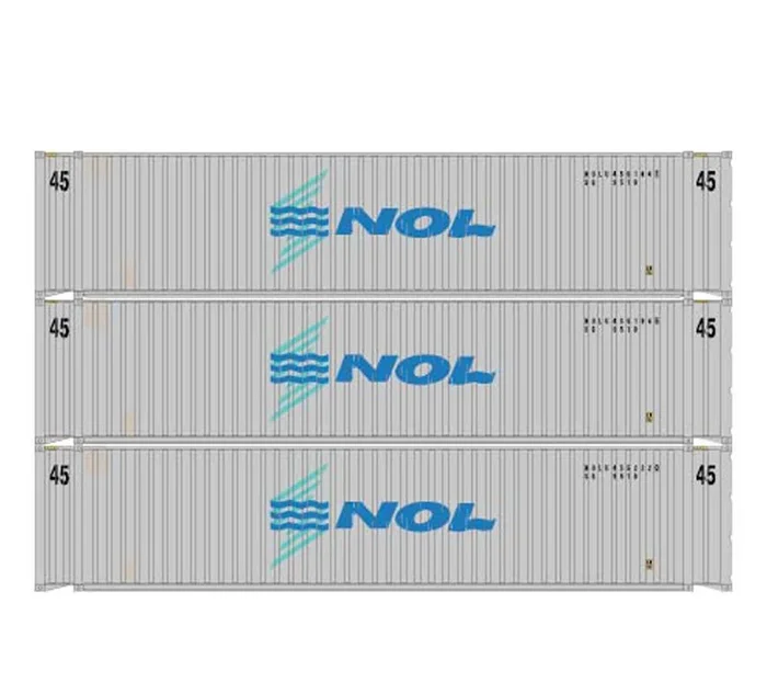 Athearn 28038 HO Scale 45′ Container NOL NOLU #1 (Primed for Grime) 3 Pack
