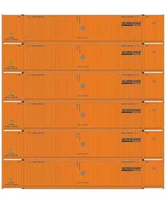 Athearn 28524 HO Scale 53′ CIMC Intermodal Container Schneider SNLU 6 Pack #2