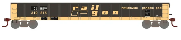 Athearn 6625 N Scale 52′ Mill Gondola Ex-Railgon Rio Grande D&RGW 310815 (Primed for Grime)