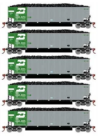 Athearn 81594 HO Scale BethGon Coalporter Burlington Northern BN 5 Pack #3