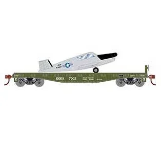 Athearn 96454 HO Scale 40′ Flatcar with Air Force Plane DODX 7003