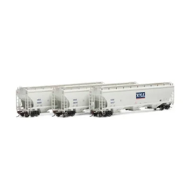 Athearn ATHG97162 Trinity Covered Hoppers – KRIX # 2 Freight Car (3) HO Scale
