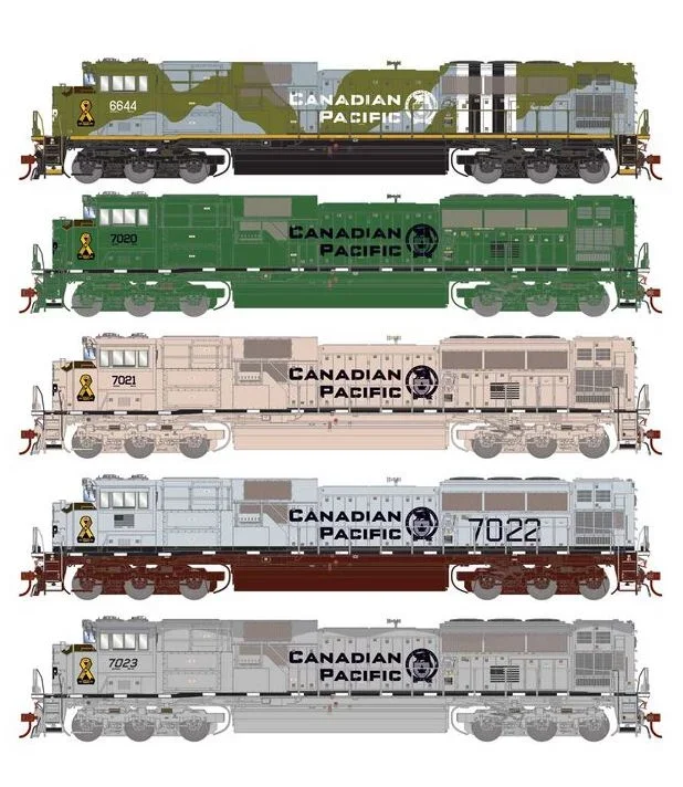 Athearn Genesis G1145 HO Scale SD70ACU Canadian Pacific CP ‘Military Tribute’ 5-Unit Set DC