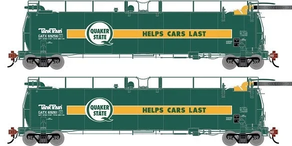 Athearn Genesis G1336 HO Scale 23K TankTrain Intermediate Quaker State GATX 2-Pack #3