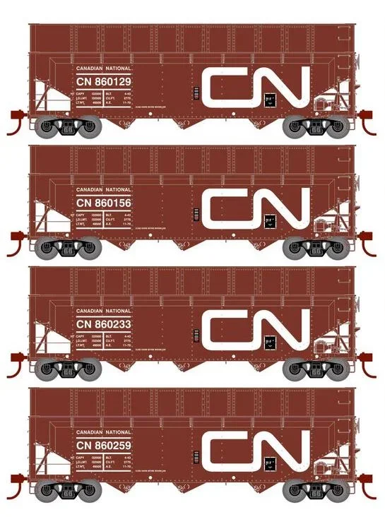 Athearn RTR 1287 HO Scale 40′ Woodchip Hopper w/Load Canadian National CN 4-Pack #2
