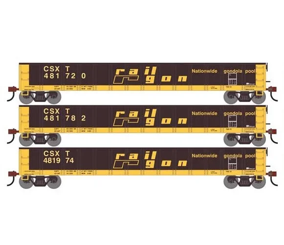 Athearn RTR 1861 HO Scale 52′ Mill Gondola CSX CSXT 3-Pack
