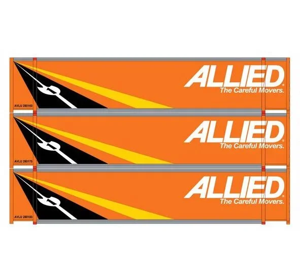 Athearn RTR 19136 HO Scale 48′ Container Allied Van Lines AVLU 3 Pack #1