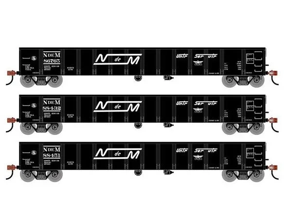 Athearn RTR 1992 HO Scale 52′ Mill Gondola Nacionales de Mexico NdeM 3-Pack